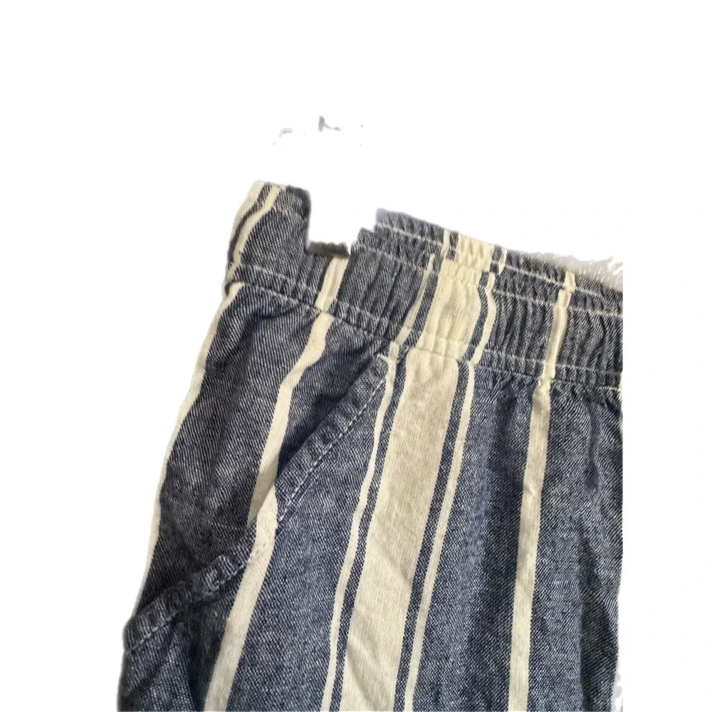 Old Navy Striped Shorts Kids XXL (18)‎ Blue White Excellent Linen Blend Casual